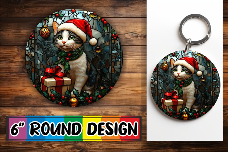 Bright Keychain Sublimation Circle, Holiday