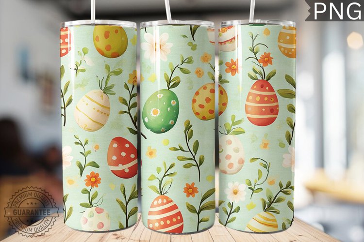 Spring Easter Tumbler Wrap - High Quality 300 Dpi example image 1