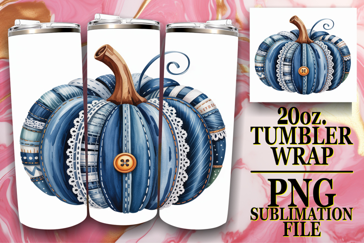 Radiant spirits 20oz tumbler wrap, Pumpkin Watercolor
