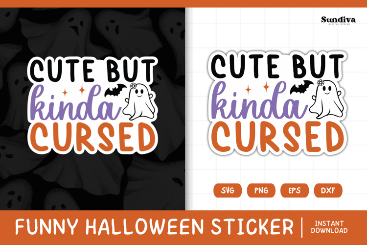 Funny Halloween Sticker | Cute But Kinda Cursed