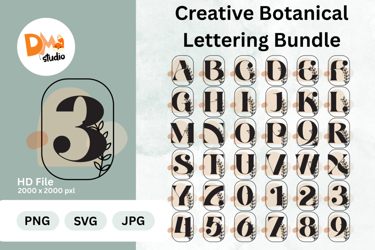 Creative Botanical Lettering Bundle Monogram