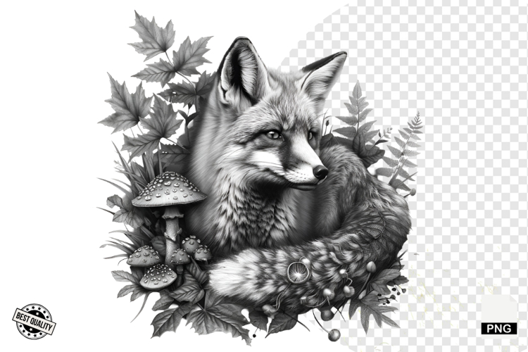 Black and White Halloween Autumn Clipart example image 1