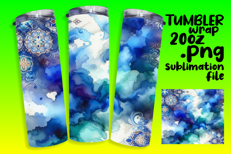 Sublimation Artwork for 20oz Tumblers , Watercolor Patter