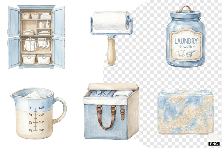 Cozy Laundry Time Clipart example image 1