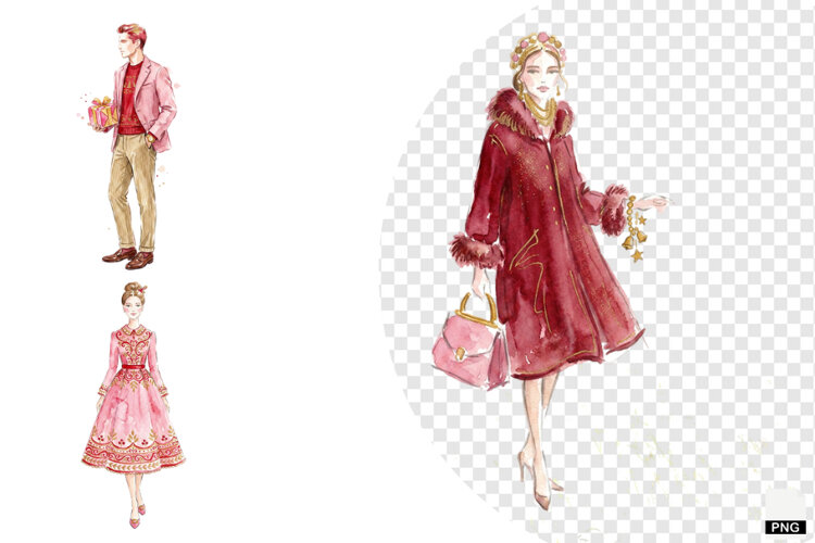Romantic Christmas Love Clipart example image 1
