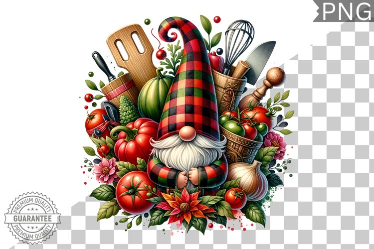 Christmas kitchen Gnome Sublimation - Clipart PNG Design