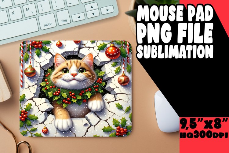 Playful 3D Christmas Mouse Mat example image 1