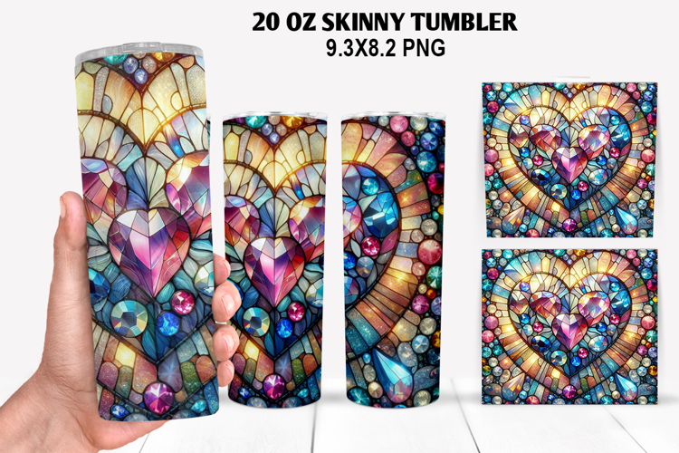 Valentine Skinny Tumbler 20oz Wrap Design, Valentine Tumbler