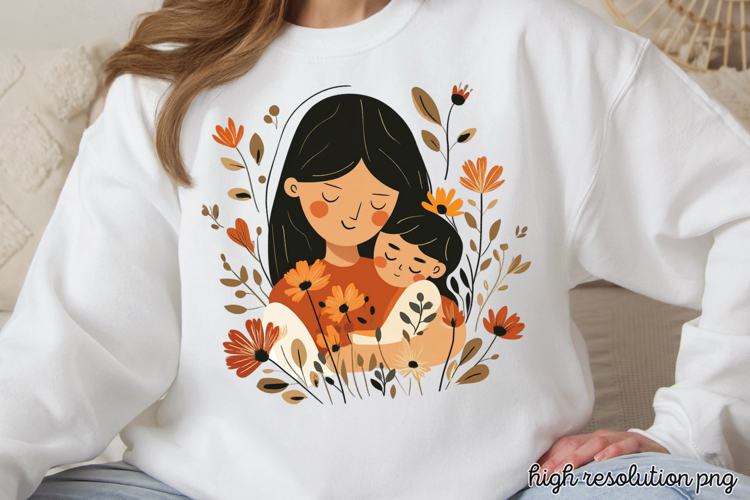 Mothers Day Folk Art Sublimation PNG
