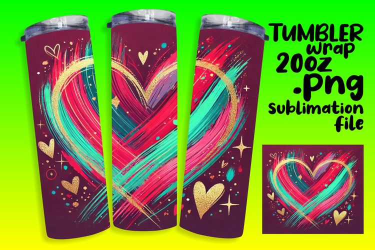 VIBRANT 20oz Tumbler Artwork , Heart