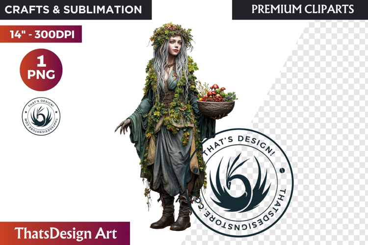 Fantasy Autumn Guardian - Epic Fall Character Clipart PNG