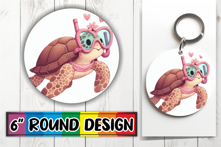 Timeless Circle Car Coasters, Turtle