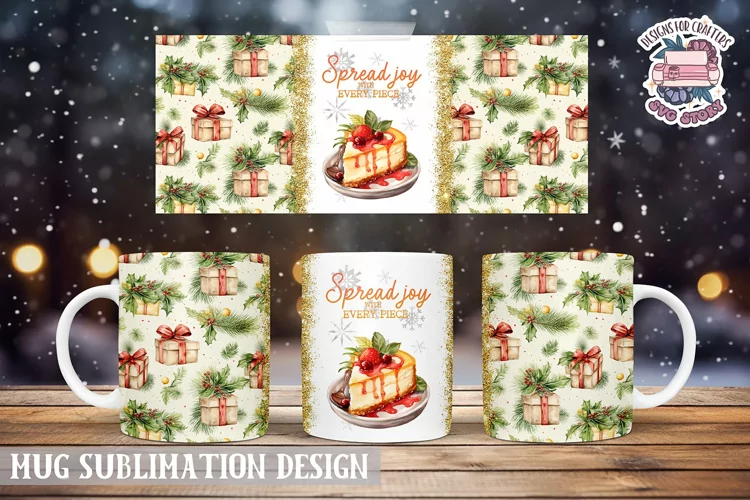 Christmas Mug Wrap Sublimation Spread joy with every piece