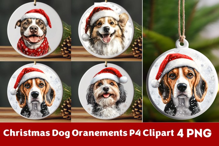 Breeds Of Christmas Dog Ornaments Clipart PNG