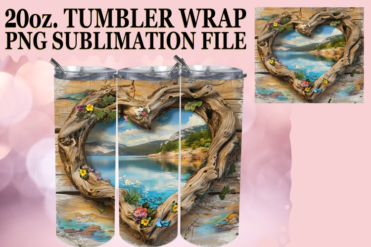 Heartwood Wonder: 20oz Wood Heart Design