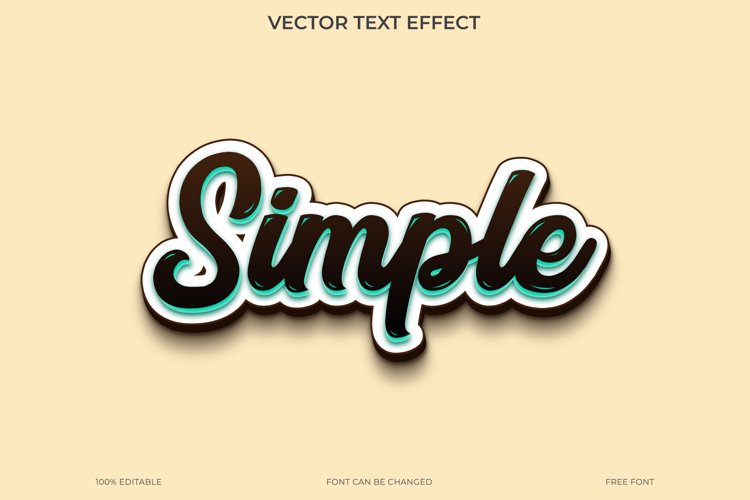 Simple Text Effect 3D with a Modern Script Font
