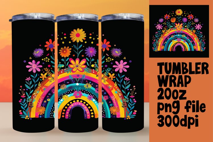 Cosmic Noir: Rainbow Tumbler Sublimation