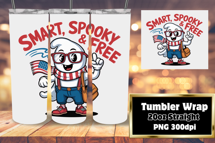 20oz Sublimation Tumbler Wrap , Funny Ghost