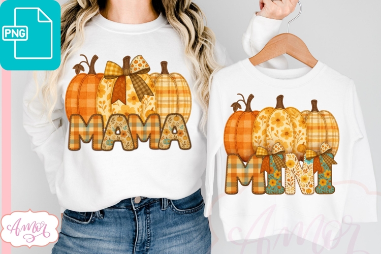 Fall Mama and Mini sublimation PNG designs, Fall season PNG