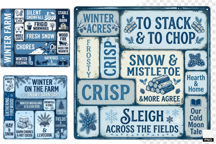 Winter Farm Signs PNG