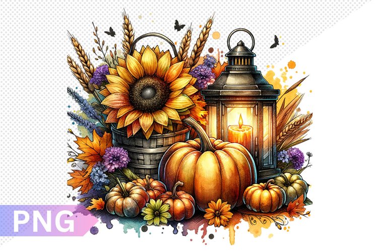 Autumn Harvest Pumpkin Sublimation - Pumpkin Clipart Design