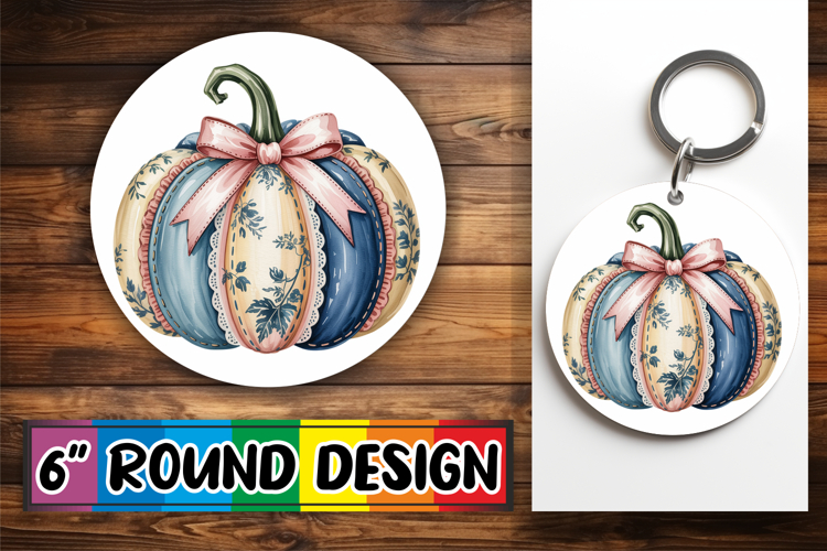 Luminous Circle Coasters Sublimation, Pumpkin Watercolor