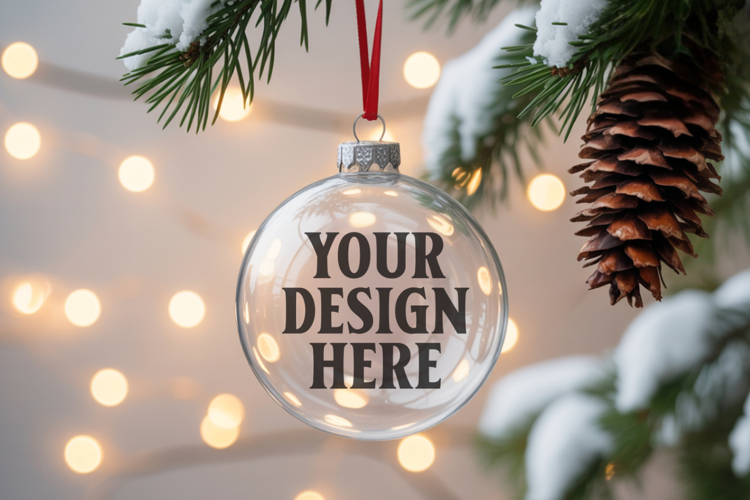 Acrylic Christmas Ornament Mockup , christmas ornament mocku