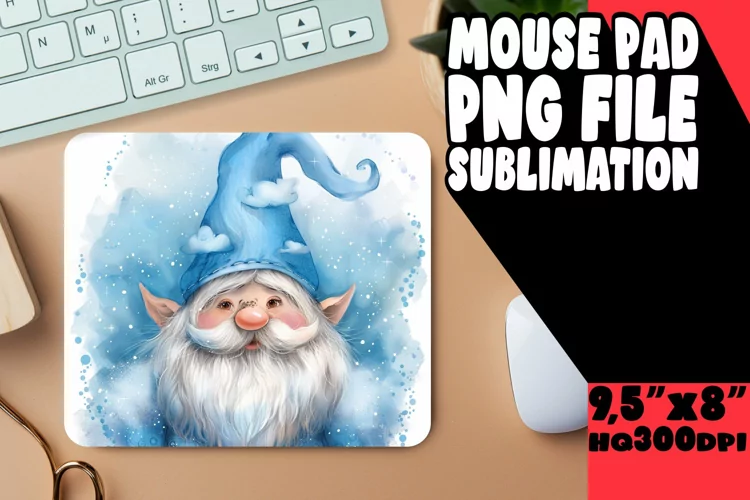 Magical Meadow: Gnome Mouse Pad Design Sublimation