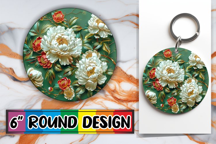 SFloral Delight: Sublimation Circle Design example image 1