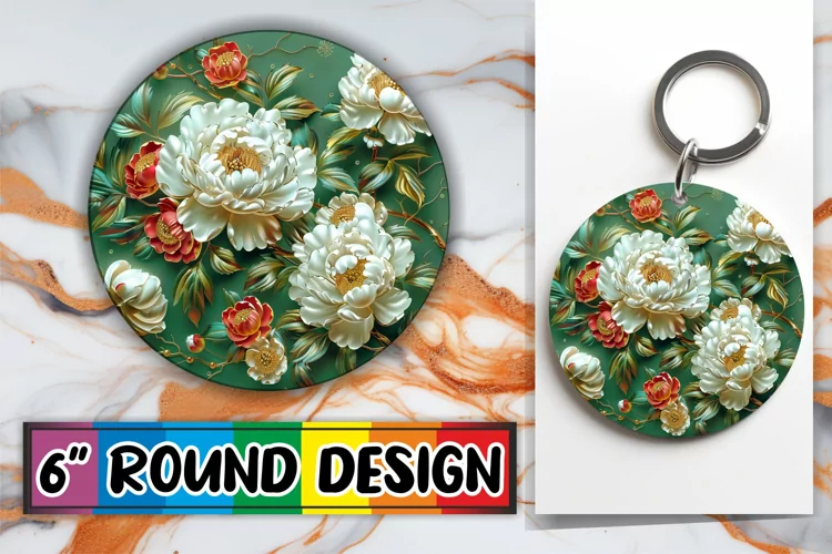 SFloral Delight: Sublimation Circle Design