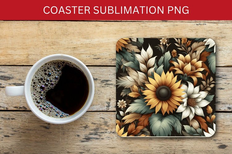 square coaster - sunflowers pattern