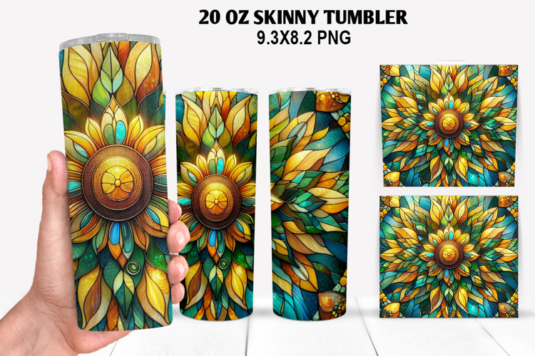 Flower Skinny Tumbler 20oz Wrap Design, Flowers Tumble PNG