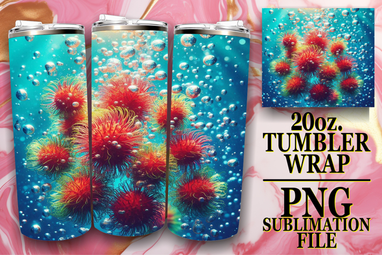 Joyful Colors 20oz tumbler wrap, 3D Fruits