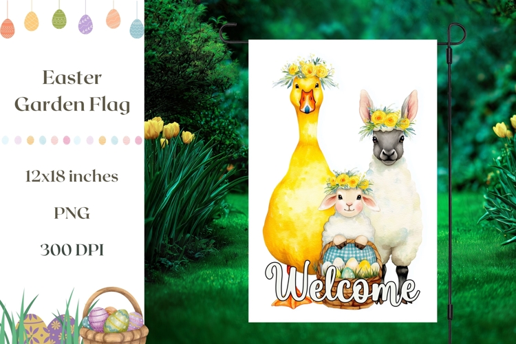 Farm Garden Flag Print, Welcome Garden Flag Template