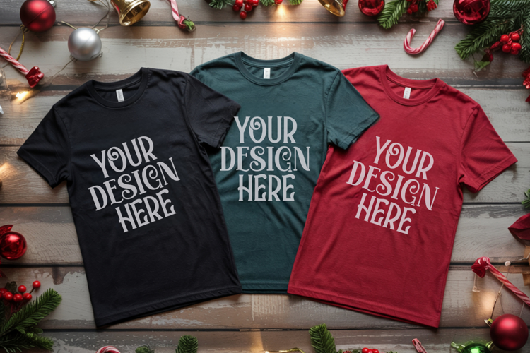 Christmas Family Matching Group Flat Lay Mockup