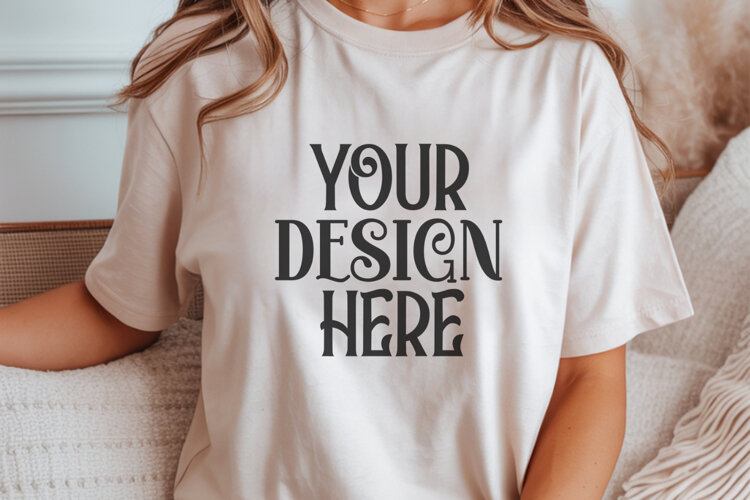 Ivory Comfort Colors 1717 Christmas Mockup, CC 1717 example image 1