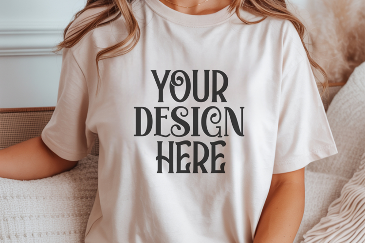 Ivory Comfort Colors 1717 Christmas Mockup, CC 1717