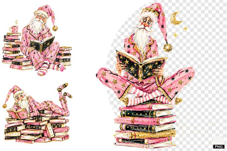 Santa loves Reading PNG example image 1