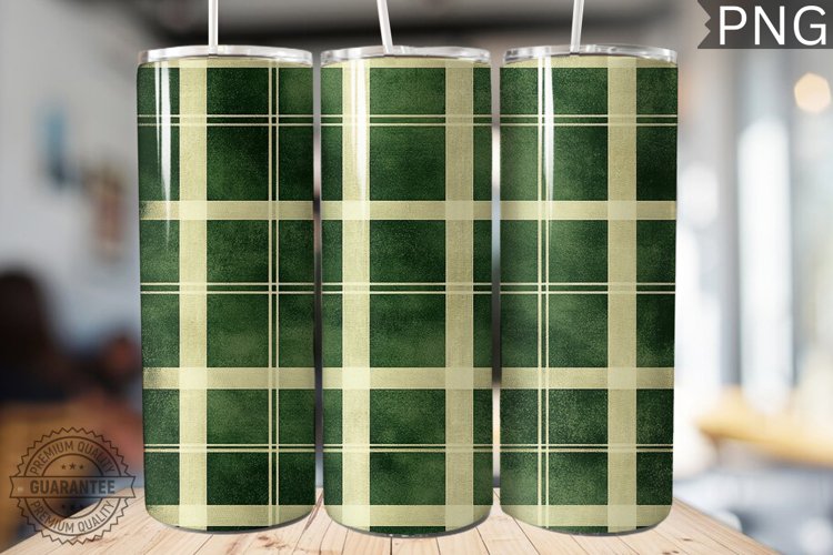 Green Plaid Tumbler Wrap - High Quality 300 Dpi example image 1