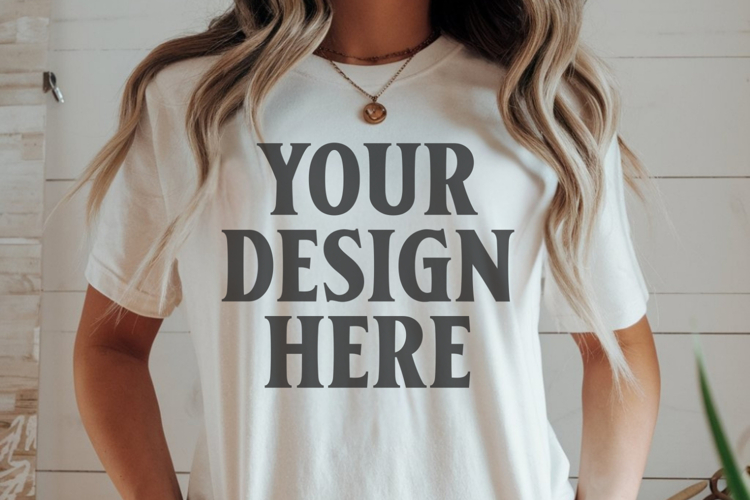White Tshirt Mockup Image 18