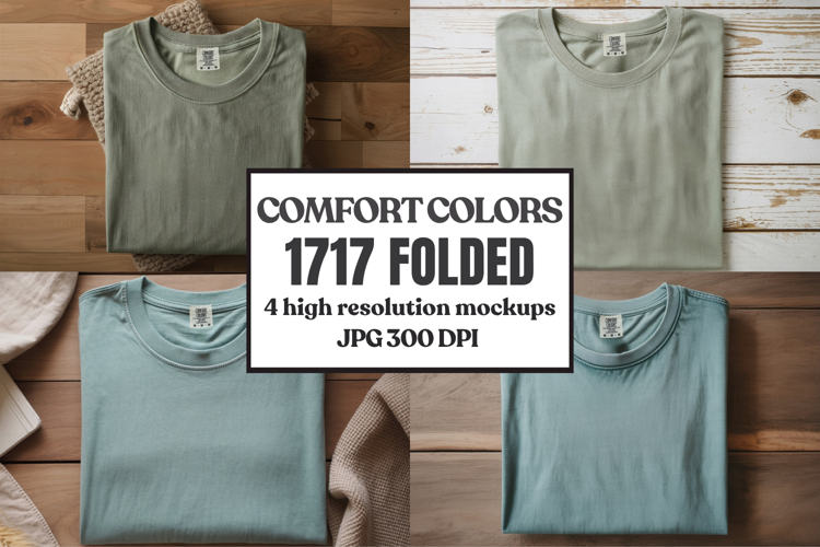 Comfort Colors 1717 Folded Tshirt Mockups