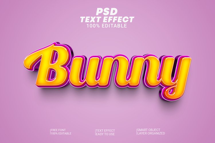 Bunny PSD 3D Text Style Effect example image 1
