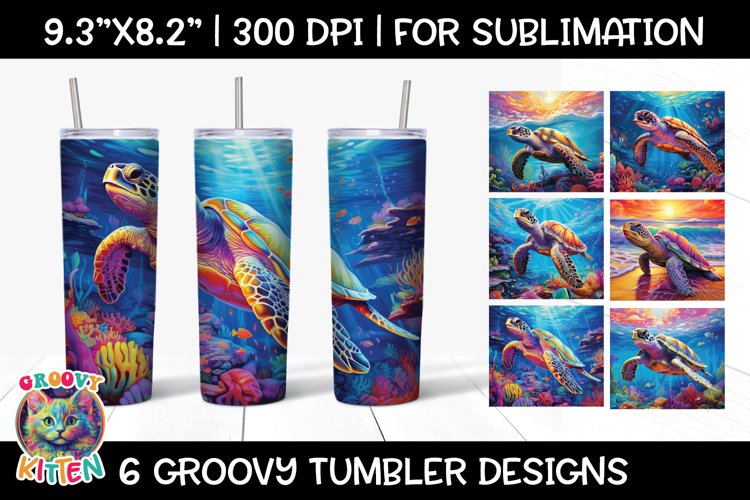 Sea Turtle Tumbler Wrap Designs, Tumbler Sublimation