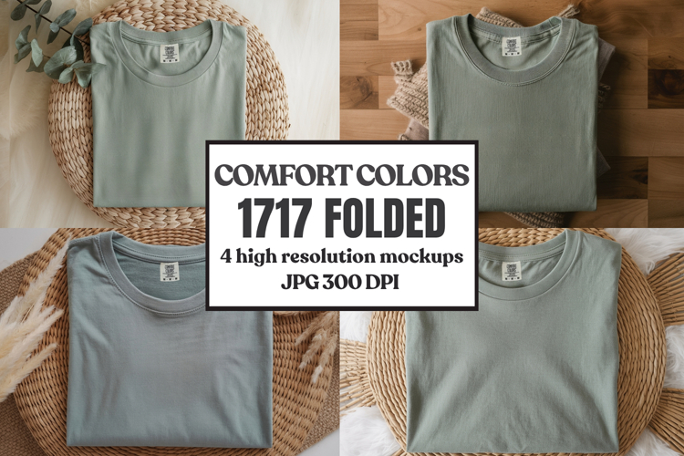 Comfort Colors 1717 Folded Tshirt Mockups