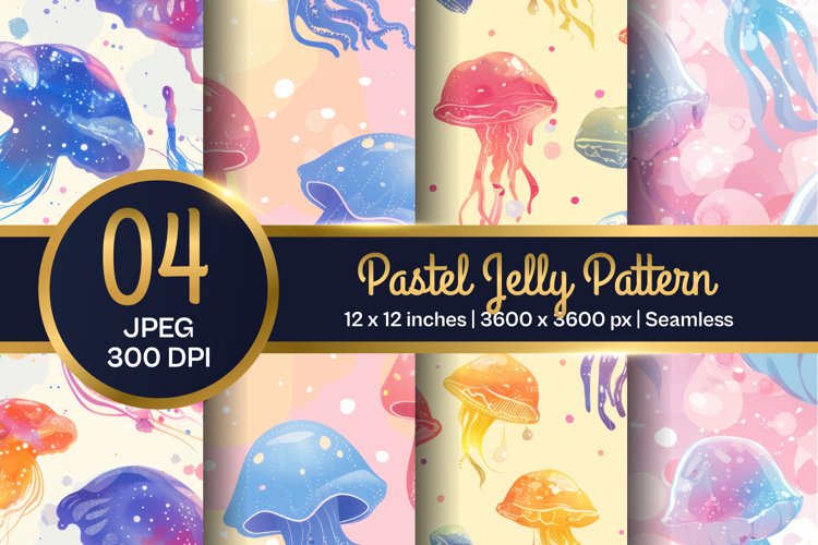 Magical Jellyfish Seamless Pattern, Fantasy Jelly paper