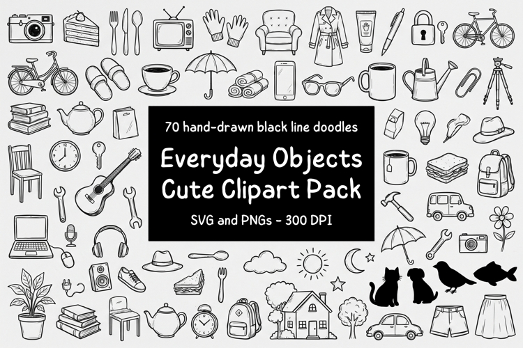 Hand Drawn Everyday Objects Clipart