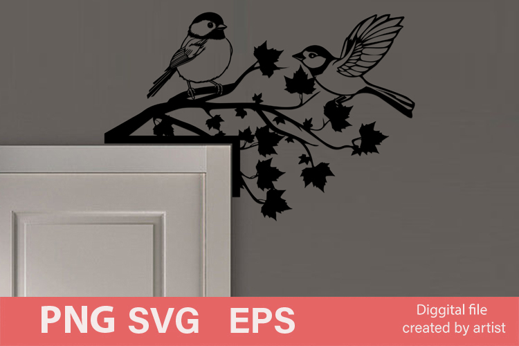 Titmouse door corners SVG, bird golok door corner SVG, bird