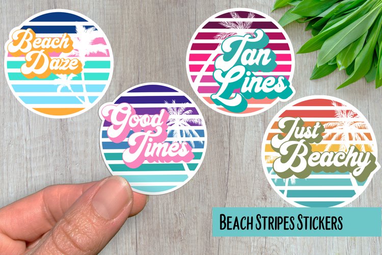 Beachy Stripes PNG Sticker Pack