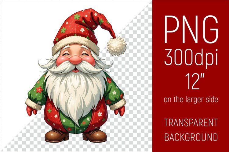 Christmas Gnome PNG | Christmas Sublimation Design example image 1