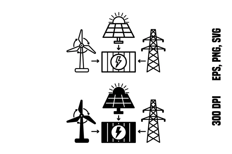 Energy Storage System Icons